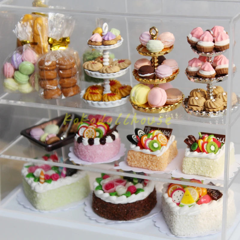 1/12 Scale Dollhouse Miniature Cake Pretend Play Kitchen Mini Dessert Food for Blyth BJD Doll Accessories Toy