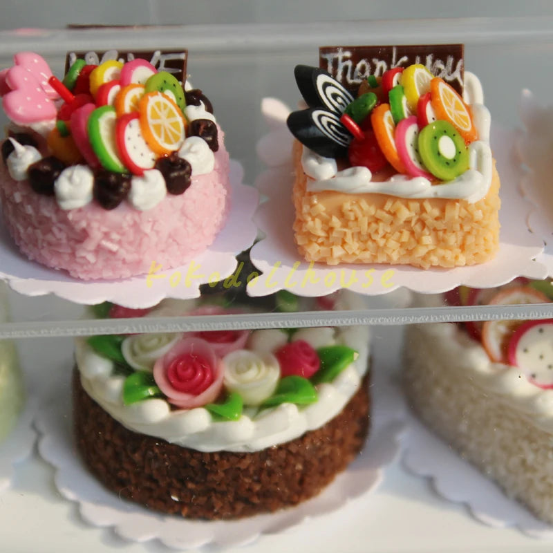 1/12 Scale Dollhouse Miniature Cake Pretend Play Kitchen Mini Dessert Food for Blyth BJD Doll Accessories Toy