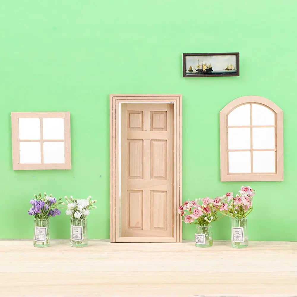 1PC Mini Flower Vase Dollhouse Accessories Simulation Pink Rose White Jasmine 1:12 Scale Mini Floral Arrangement Miniature Model