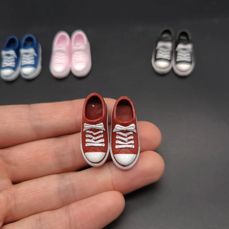 1/12 Scale Male Female Shoes Low-cut Canvas Model For 6 Inches Figma SHF BJD Dam TBLeague Action Figures Dolls Toys Gifts Fans