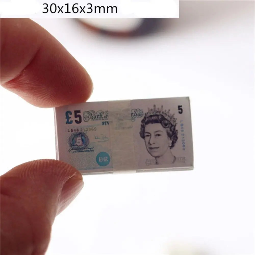 New 5 Bundles Paper Mini Dollars New 10 Styles Cute Banknotes Model 1/12 Dollhouse Toys 1/12 Dollhouse Decoration