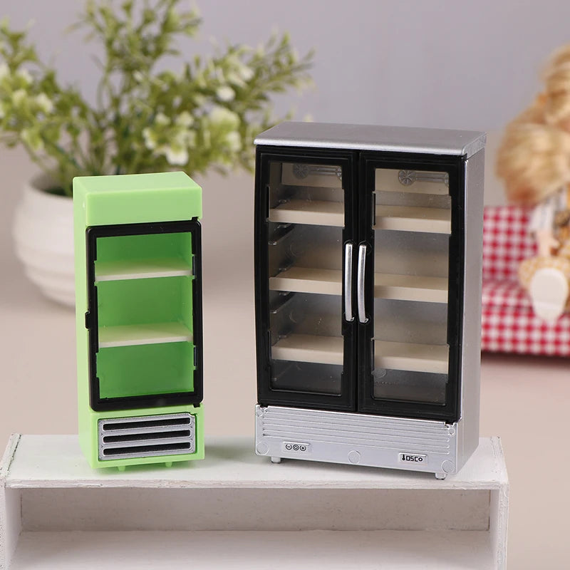 1/12 Simulation Refrigerator Freezer Model Dollhouse Mini Furniture Accessories Dolls House Decoration Toys