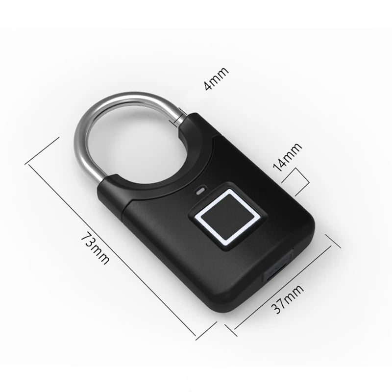 Fingerprint Padlock Mini Smart Electronic Security Locker Fingerprint Lock Anti-Theft USB Charge For Bike Gym Locker Luggage