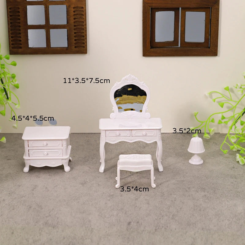 1/12 Dollhouse Miniature Broken Flower Bed Toy Mini Furniture Bedroom DIY Doll House Double Bed Decoration Accessories