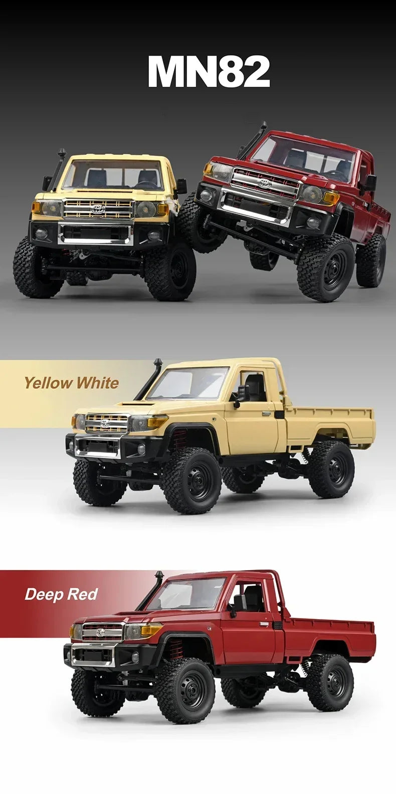 MN MN82 1:12 Retro Rc Car With LED Lights Full-scale Simulation LC79 Professional 4WD Remote Control Pickup RC Truck Model Toys