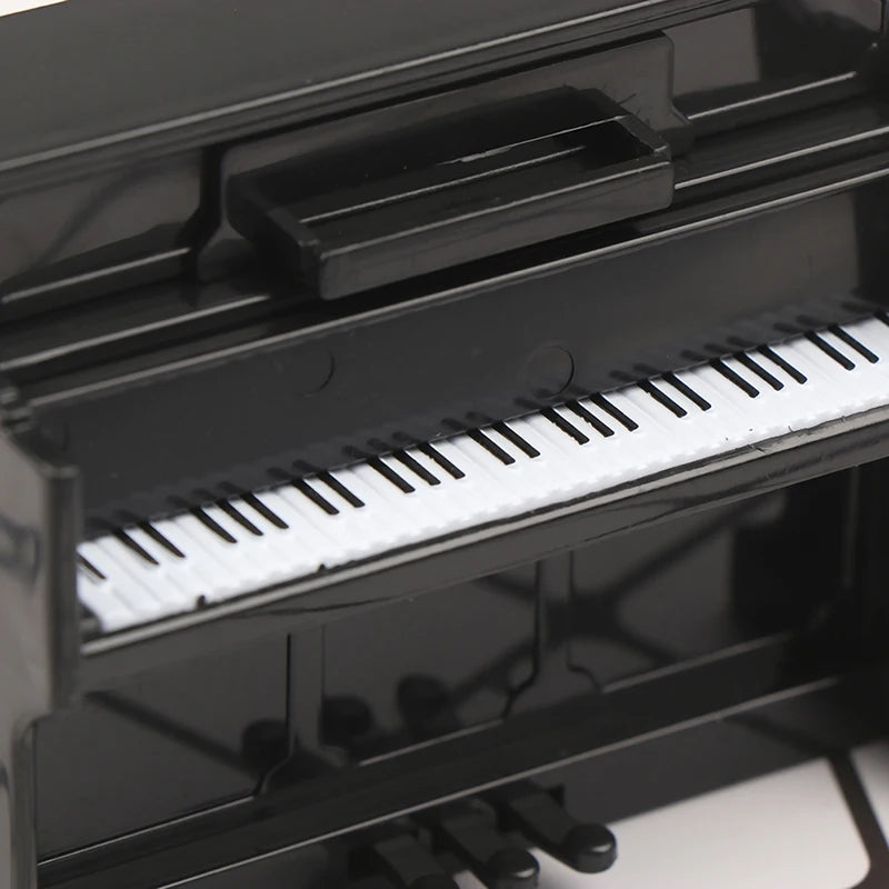 1/12 Dollhouse Miniature Accessories Mini Wooden Grand Piano with Stool Simulation Musical Instrument Model Toy Doll House Decor