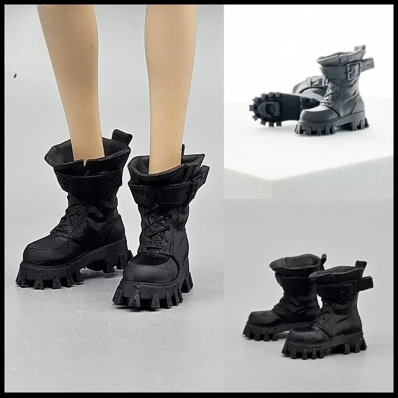 1/12 Scale Mobile Suit Girl Classic Black Combat Boots Model GK001 Fit 6in Action Figure Body Accessories Dolls