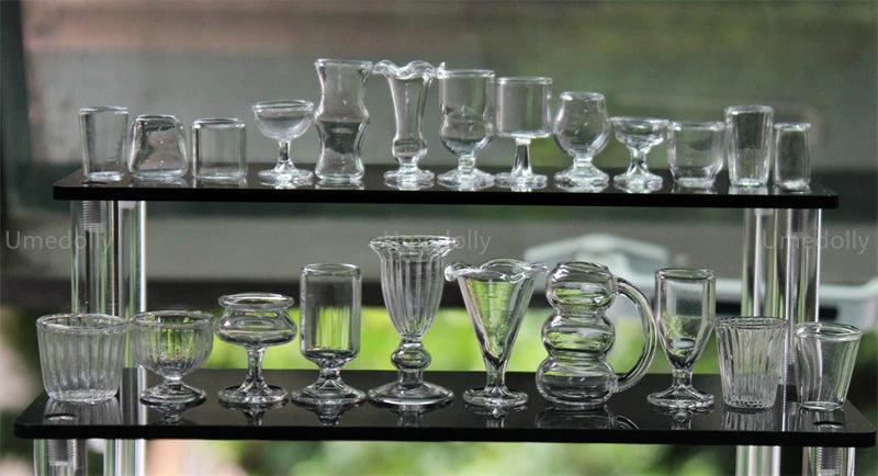 1/4 1/6 1/12 Scale Miniature Dollhouse Wine Glass Mini Dessert Cup Pretend Play Kitchen for Doll Food Toy Accessories