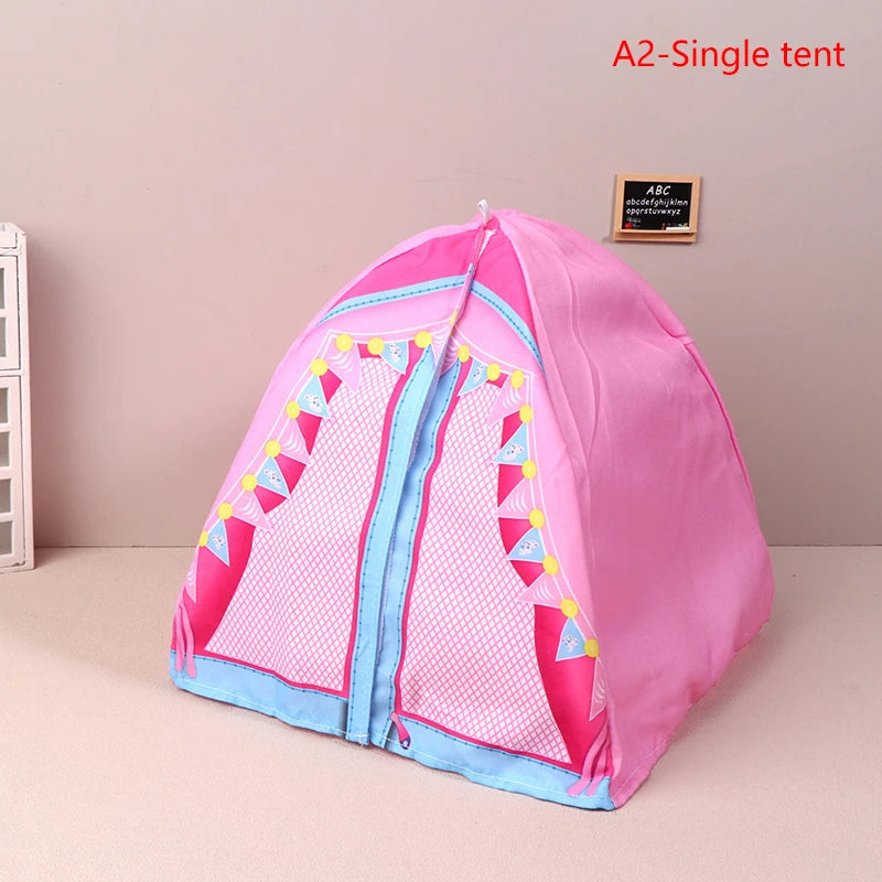 1Set Camping Small Tent Model 1:12 Scale Decorative Miniature Scene Accessories Photography Props Toy Gift
