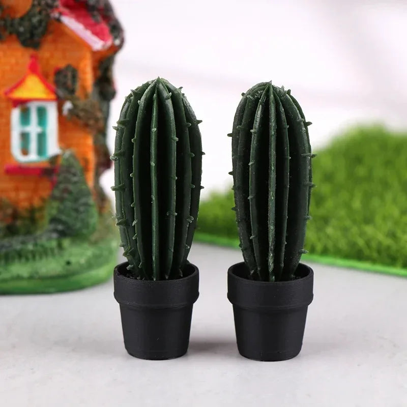 1/12 Dollhouse Miniature Scene Decoration Green Plant Pot Mini Plant Fairy Post Pot Doll Accessories Toys