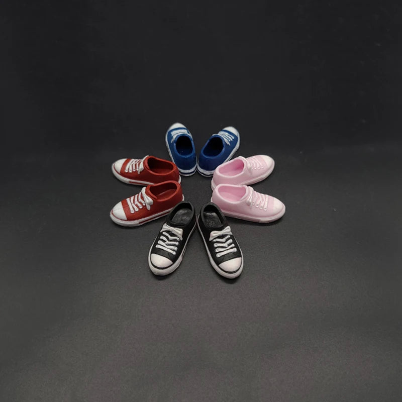 1/12 Scale Male Female Shoes Low-cut Canvas Model For 6 Inches Figma SHF BJD Dam TBLeague Action Figures Dolls Toys Gifts Fans