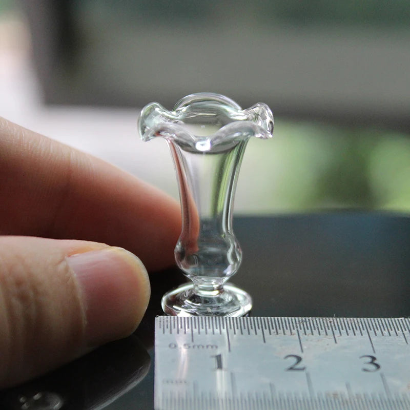 1/4 1/6 1/12 Scale Miniature Dollhouse Wine Glass Mini Dessert Cup Pretend Play Kitchen for Doll Food Toy Accessories