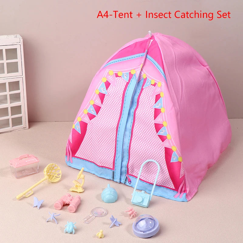 1Set Camping Small Tent Model 1:12 Scale Decorative Miniature Scene Accessories Photography Props Toy Gift