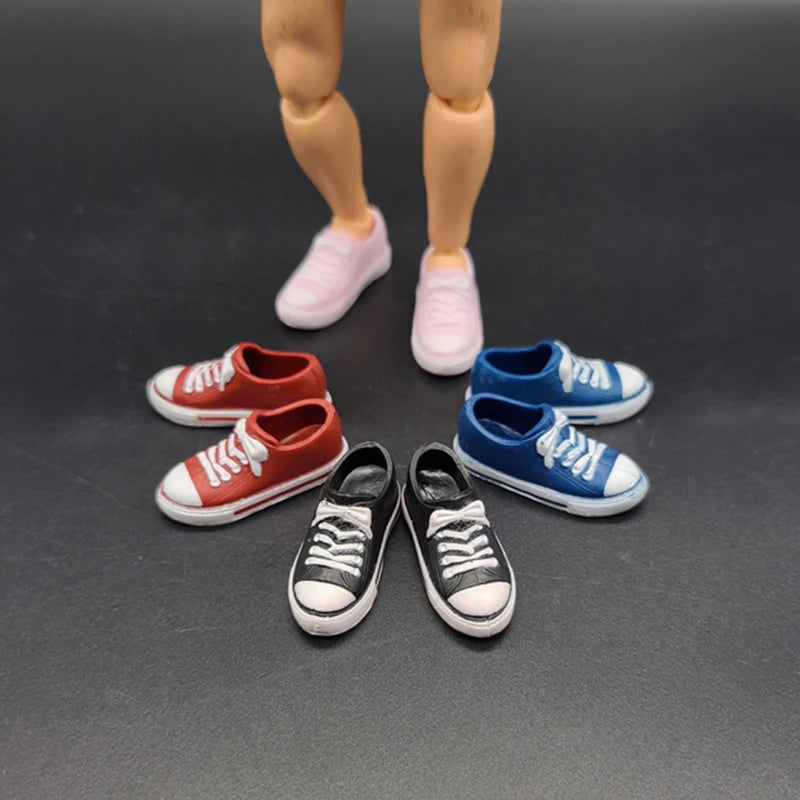 1/12 Scale Male Female Shoes Low-cut Canvas Model For 6 Inches Figma SHF BJD Dam TBLeague Action Figures Dolls Toys Gifts Fans