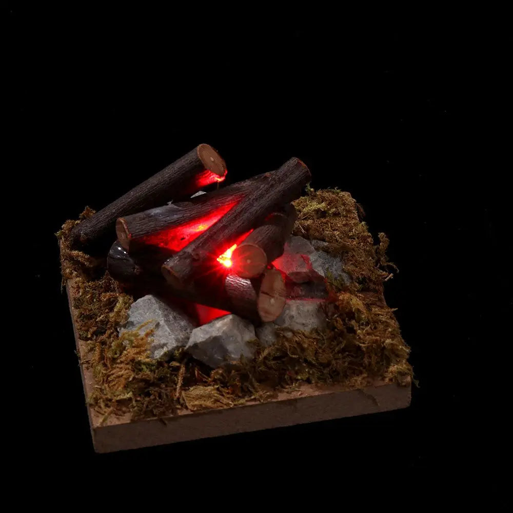 1:12 Scale Dollhouse Bonfire Miniatures Campfire Villa Scene Model Fairy Garden Decor Micro Landscape Playing House