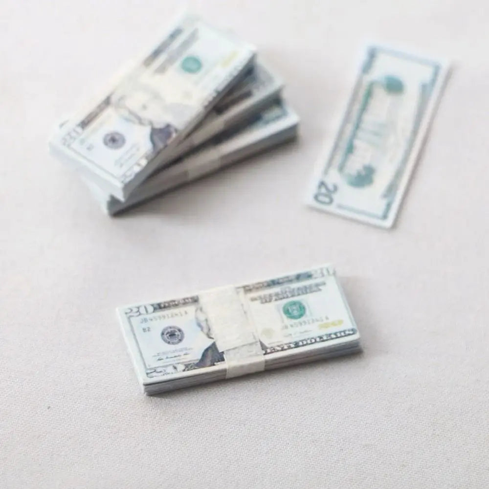 New 5 Bundles Paper Mini Dollars New 10 Styles Cute Banknotes Model 1/12 Dollhouse Toys 1/12 Dollhouse Decoration