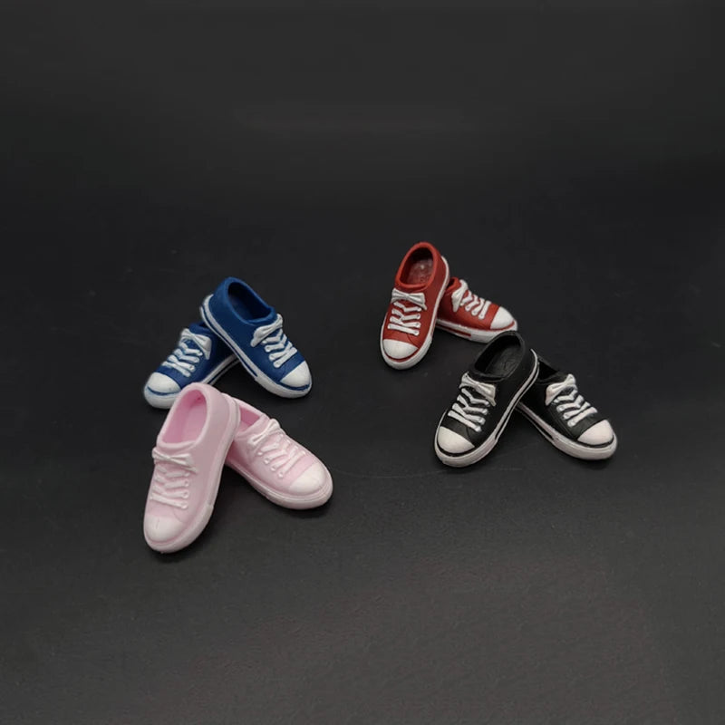 1/12 Scale Male Female Shoes Low-cut Canvas Model For 6 Inches Figma SHF BJD Dam TBLeague Action Figures Dolls Toys Gifts Fans