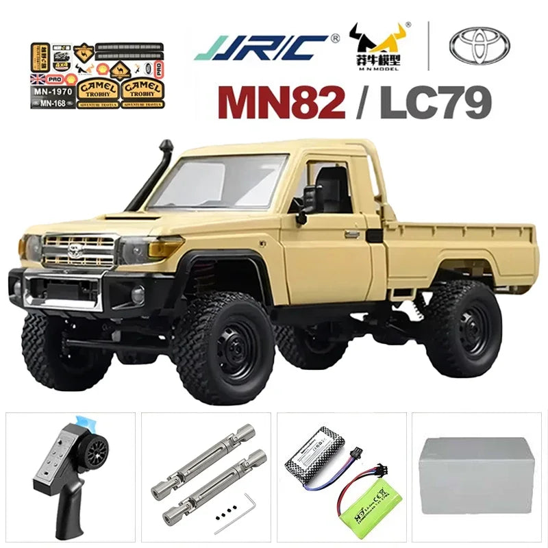 MN MN82 1:12 Retro Rc Car With LED Lights Full-scale Simulation LC79 Professional 4WD Remote Control Pickup RC Truck Model Toys