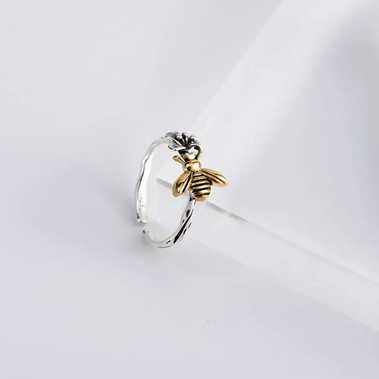 925 Sterling Silver Honeybee Flower Rings For Women Engagement Wedding Luxury Fine Jewelry Items GaaBou Jewellery