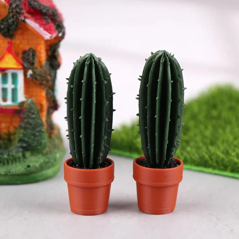 1/12 Dollhouse Miniature Scene Decoration Green Plant Pot Mini Plant Fairy Post Pot Doll Accessories Toys