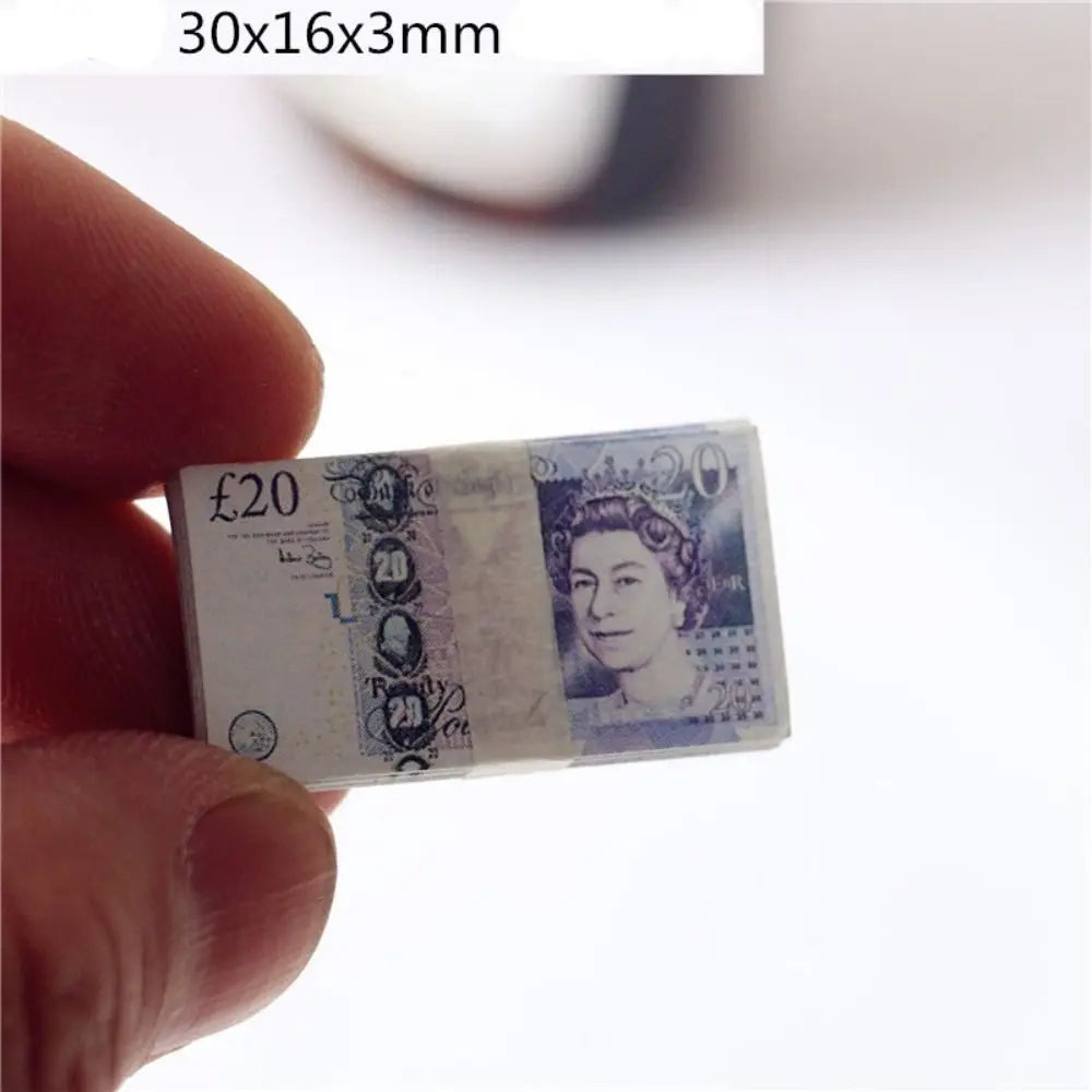 New 5 Bundles Paper Mini Dollars New 10 Styles Cute Banknotes Model 1/12 Dollhouse Toys 1/12 Dollhouse Decoration