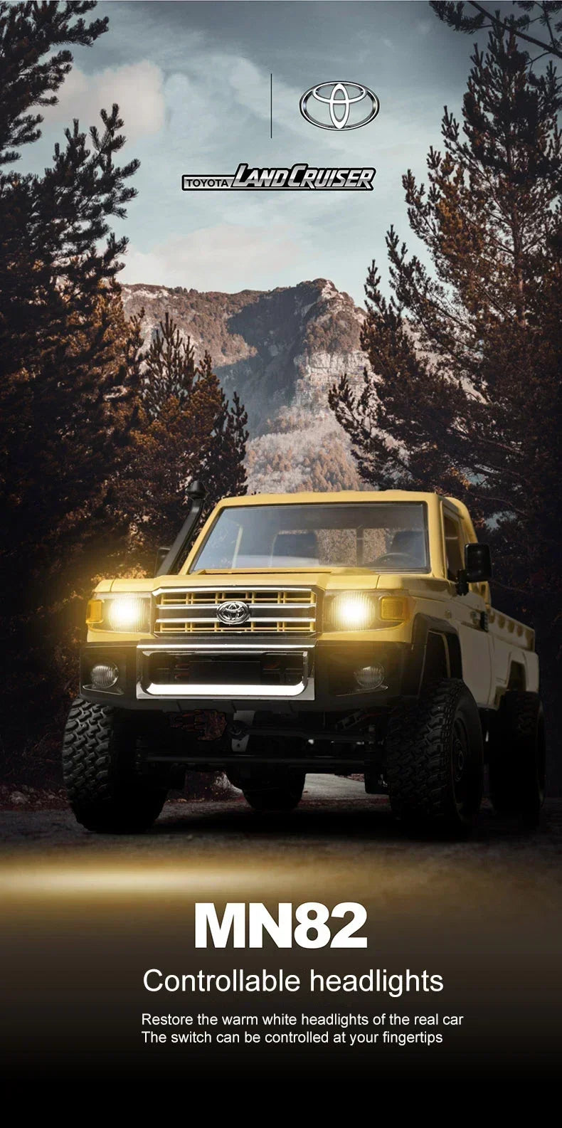 MN MN82 1:12 Retro Rc Car With LED Lights Full-scale Simulation LC79 Professional 4WD Remote Control Pickup RC Truck Model Toys
