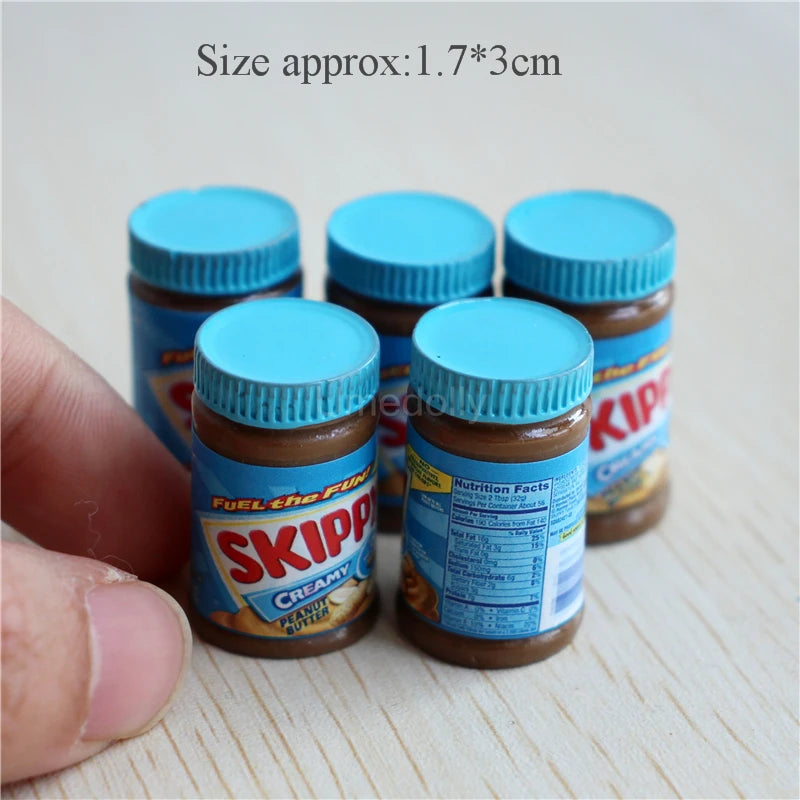5PCS 1/6 or 1/12 Scale Miniature Dollhouse Peanut Butter Salad Dressing Bottle Mini Kitchen Doll Food Accessories Toy