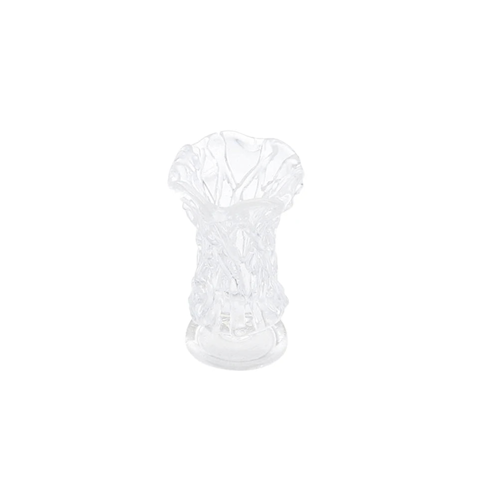 1PC Mini Flower Vase Dollhouse Accessories Simulation Pink Rose White Jasmine 1:12 Scale Mini Floral Arrangement Miniature Model