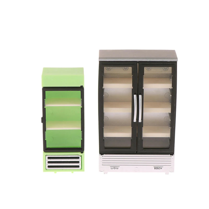 1/12 Simulation Refrigerator Freezer Model Dollhouse Mini Furniture Accessories Dolls House Decoration Toys