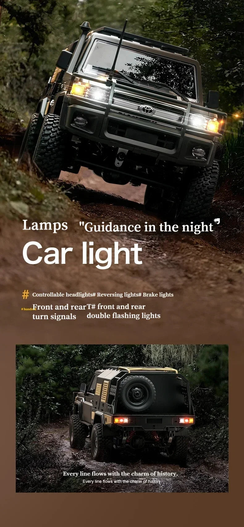 MN MN82 1:12 Retro Rc Car With LED Lights Full-scale Simulation LC79 Professional 4WD Remote Control Pickup RC Truck Model Toys