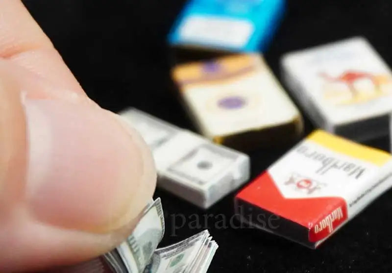 1:12 Scale Dolls Accessories Miniarure Mini Cigarette Case Dollars Cash Money Model Toys For Ob11 BJD Dollhouse Scenes Decorati