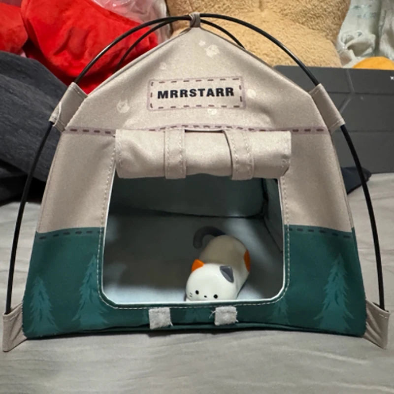 1Set Camping Small Tent Model 1:12 Scale Decorative Miniature Scene Accessories Photography Props Toy Gift