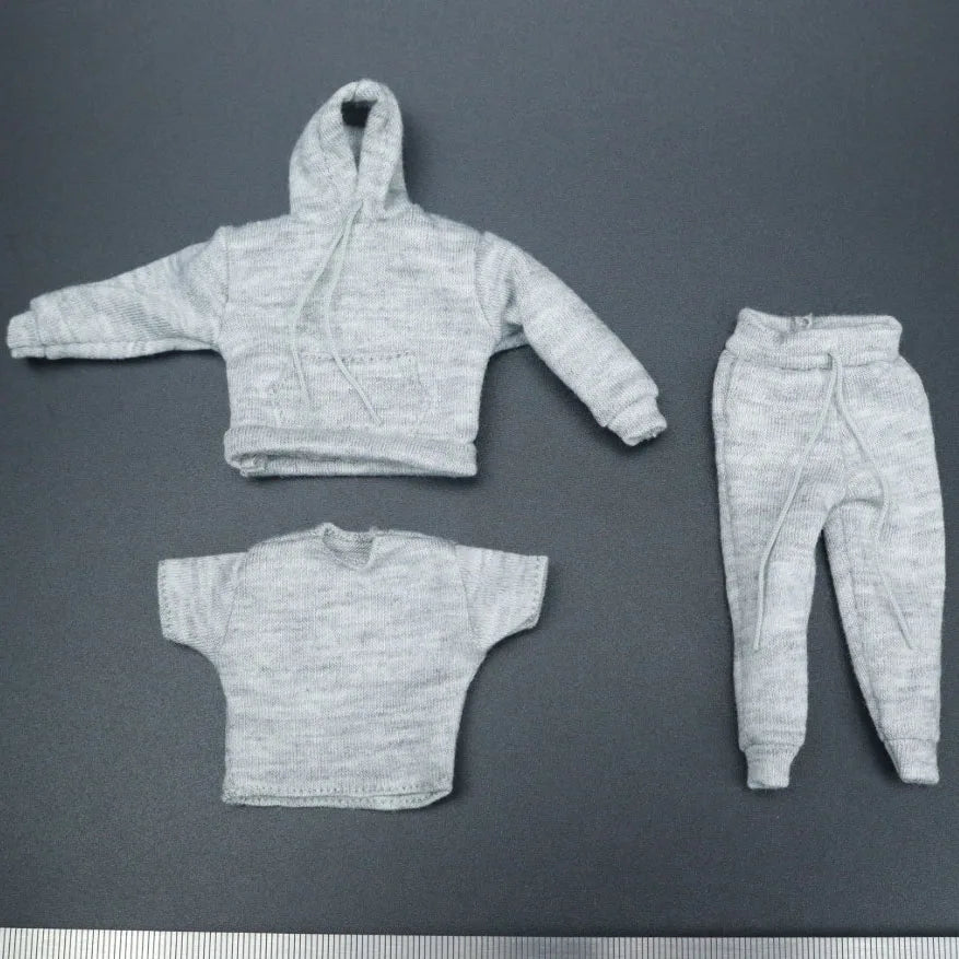 in stock 1/12 Scale male clothes black white yellow red white hoodie fit 6 inches action body model dolls
