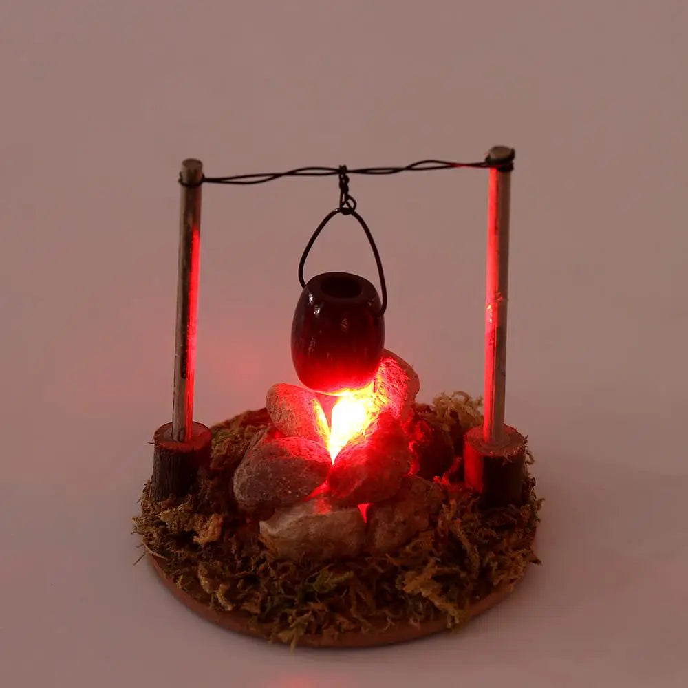 1:12 Scale Dollhouse Bonfire Miniatures Campfire Villa Scene Model Fairy Garden Decor Micro Landscape Playing House