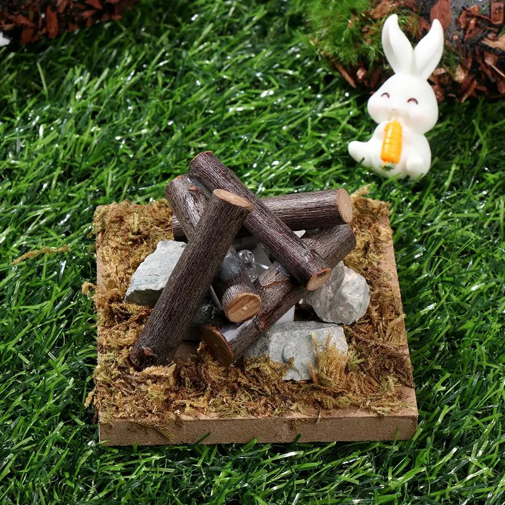1:12 Scale Dollhouse Bonfire Miniatures Campfire Villa Scene Model Fairy Garden Decor Micro Landscape Playing House
