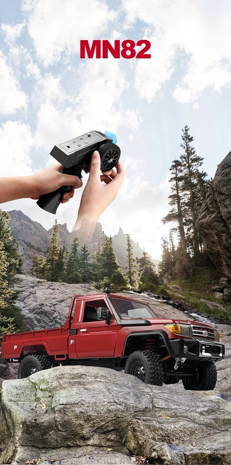 MN MN82 1:12 Retro Rc Car With LED Lights Full-scale Simulation LC79 Professional 4WD Remote Control Pickup RC Truck Model Toys