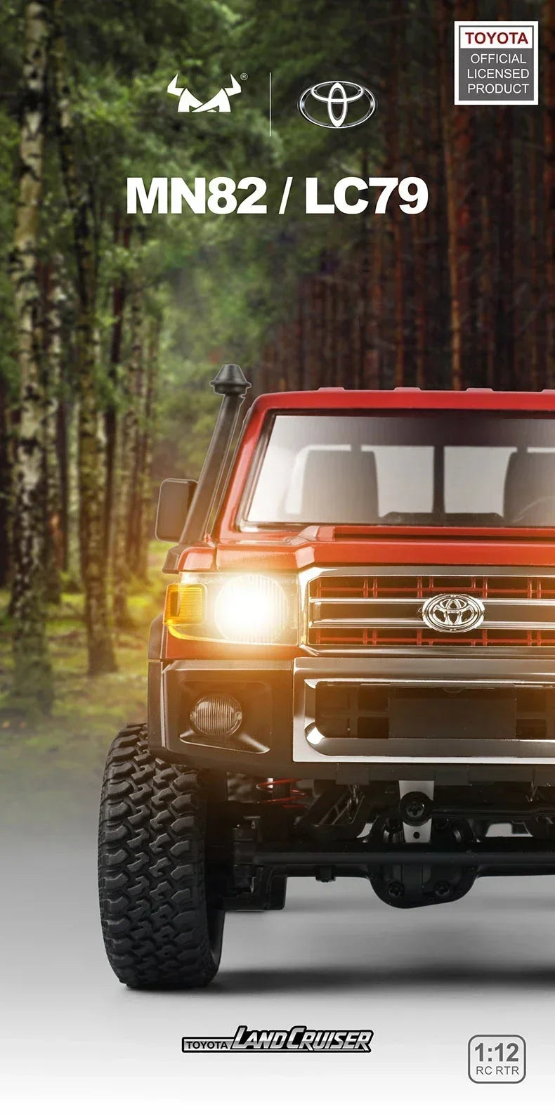 MN MN82 1:12 Retro Rc Car With LED Lights Full-scale Simulation LC79 Professional 4WD Remote Control Pickup RC Truck Model Toys