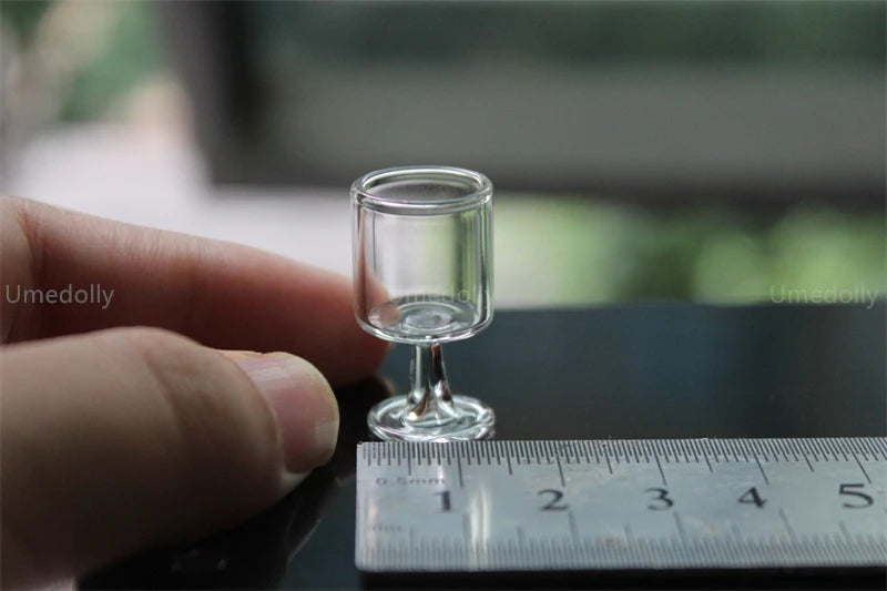 1/4 1/6 1/12 Scale Miniature Dollhouse Wine Glass Mini Dessert Cup Pretend Play Kitchen for Doll Food Toy Accessories