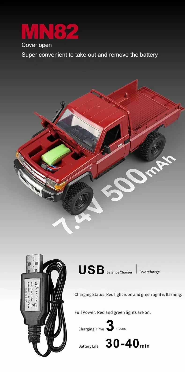 MN MN82 1:12 Retro Rc Car With LED Lights Full-scale Simulation LC79 Professional 4WD Remote Control Pickup RC Truck Model Toys