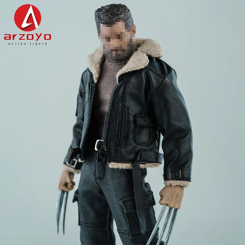 1/12 Scale Male Soldier Leather jacket Clothes Model Fit 6'' Logan Romankey Ant Notaman Male Soldier Action Figure Body