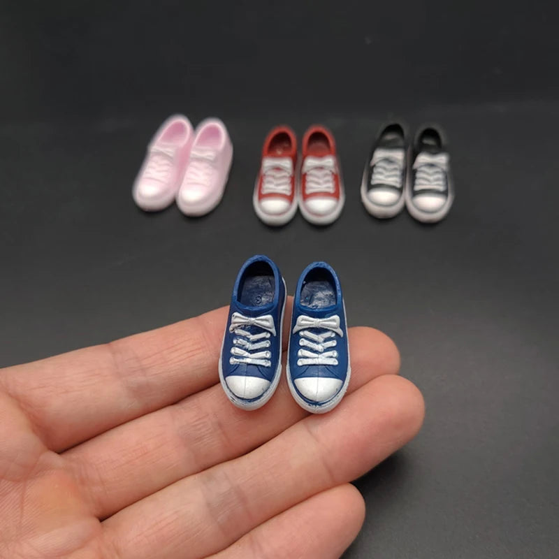1/12 Scale Male Female Shoes Low-cut Canvas Model For 6 Inches Figma SHF BJD Dam TBLeague Action Figures Dolls Toys Gifts Fans