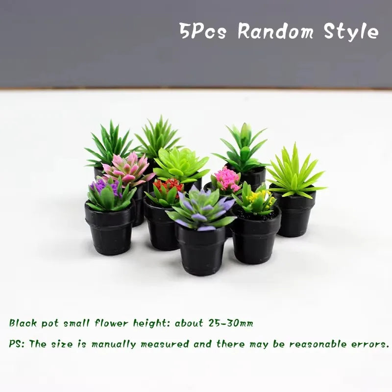 1/12 Dollhouse Miniature Scene Decoration Green Plant Pot Mini Plant Fairy Post Pot Doll Accessories Toys