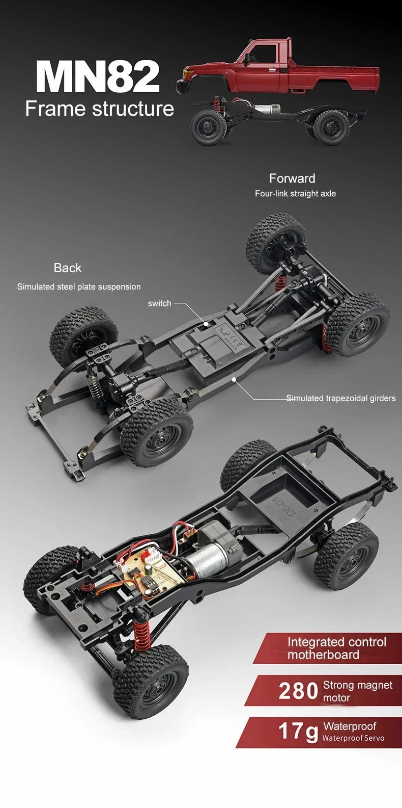 MN MN82 1:12 Retro Rc Car With LED Lights Full-scale Simulation LC79 Professional 4WD Remote Control Pickup RC Truck Model Toys