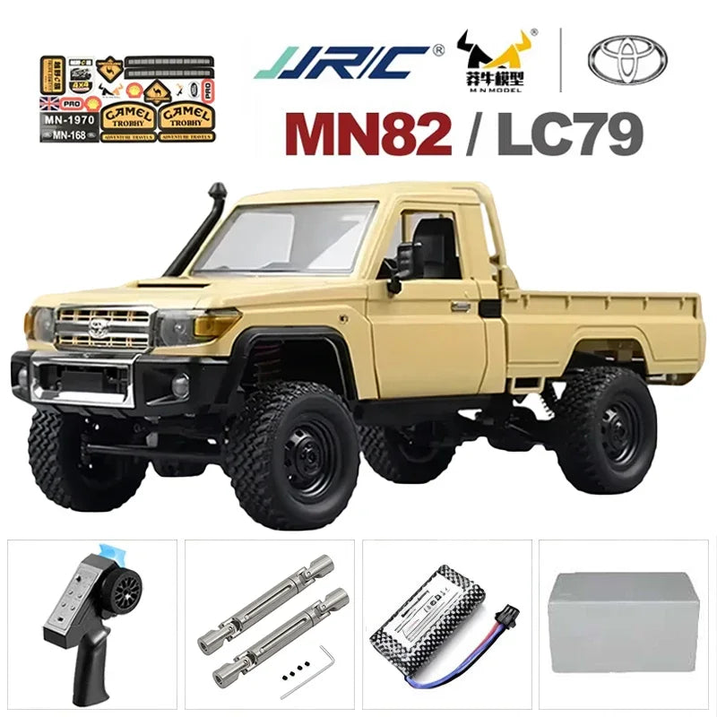 MN MN82 1:12 Retro Rc Car With LED Lights Full-scale Simulation LC79 Professional 4WD Remote Control Pickup RC Truck Model Toys