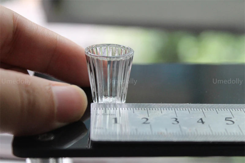 1/4 1/6 1/12 Scale Miniature Dollhouse Wine Glass Mini Dessert Cup Pretend Play Kitchen for Doll Food Toy Accessories