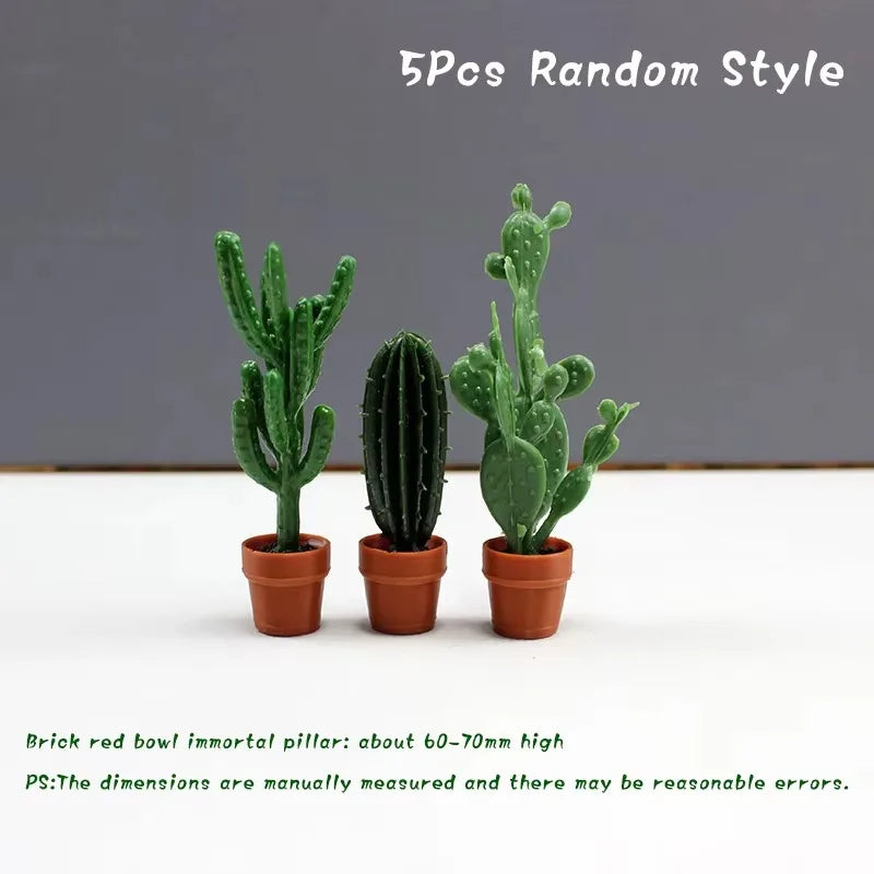1/12 Dollhouse Miniature Scene Decoration Green Plant Pot Mini Plant Fairy Post Pot Doll Accessories Toys