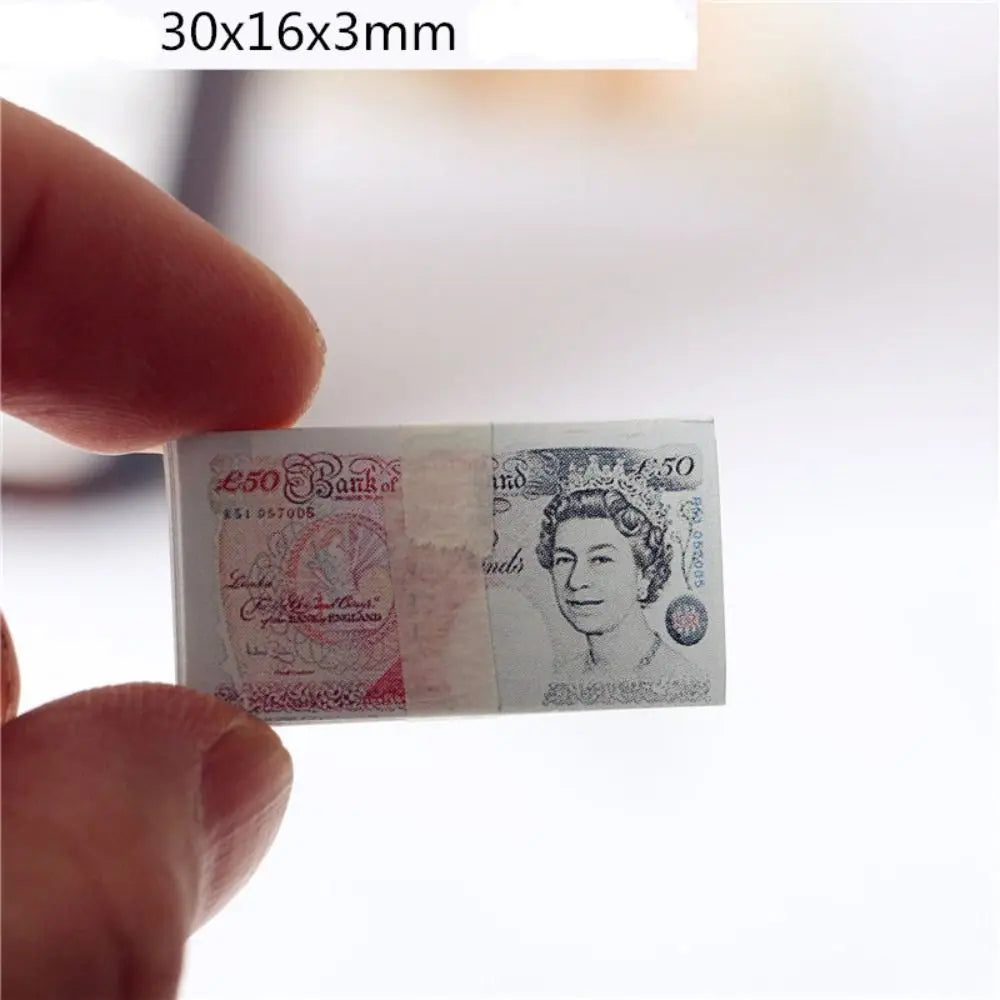 New 5 Bundles Paper Mini Dollars New 10 Styles Cute Banknotes Model 1/12 Dollhouse Toys 1/12 Dollhouse Decoration
