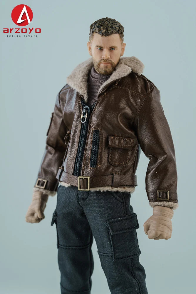 1/12 Scale Male Soldier Leather jacket Clothes Model Fit 6'' Logan Romankey Ant Notaman Male Soldier Action Figure Body