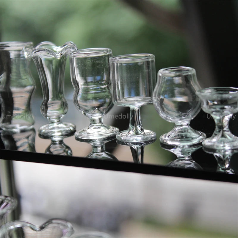 1/4 1/6 1/12 Scale Miniature Dollhouse Wine Glass Mini Dessert Cup Pretend Play Kitchen for Doll Food Toy Accessories