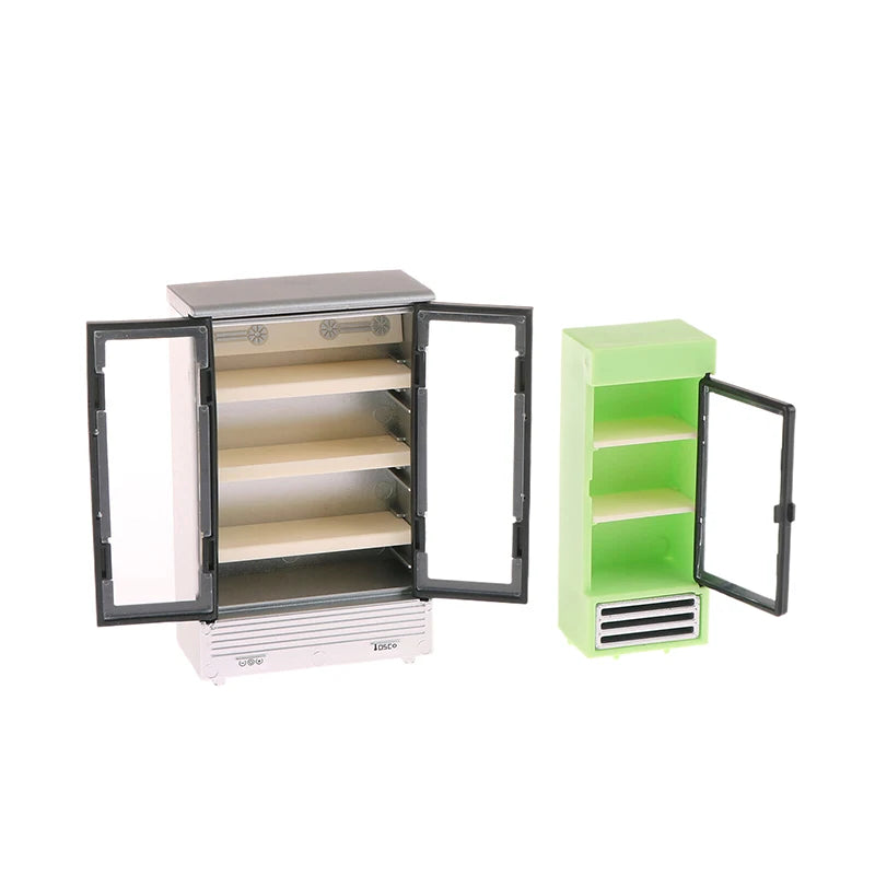 1/12 Simulation Refrigerator Freezer Model Dollhouse Mini Furniture Accessories Dolls House Decoration Toys
